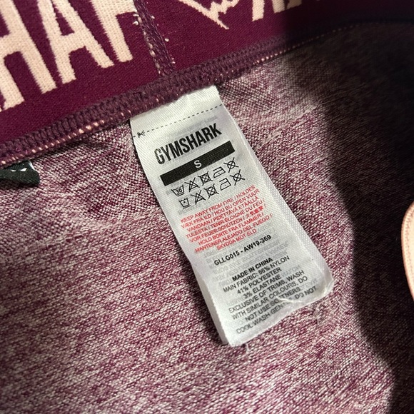 Gymshark Heathered Burgandy Full Length Leggings Size Small - Picture 4 of 4